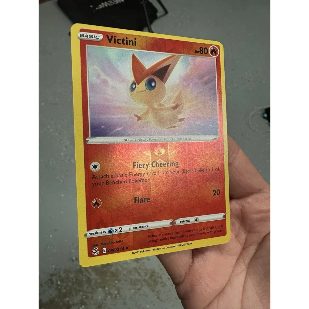 Victini Reverse Holo - 036/264 MISCUT ERROR ALIGNMENT DOT Pokemon Cards 2021 NM - Picture 8 of 15